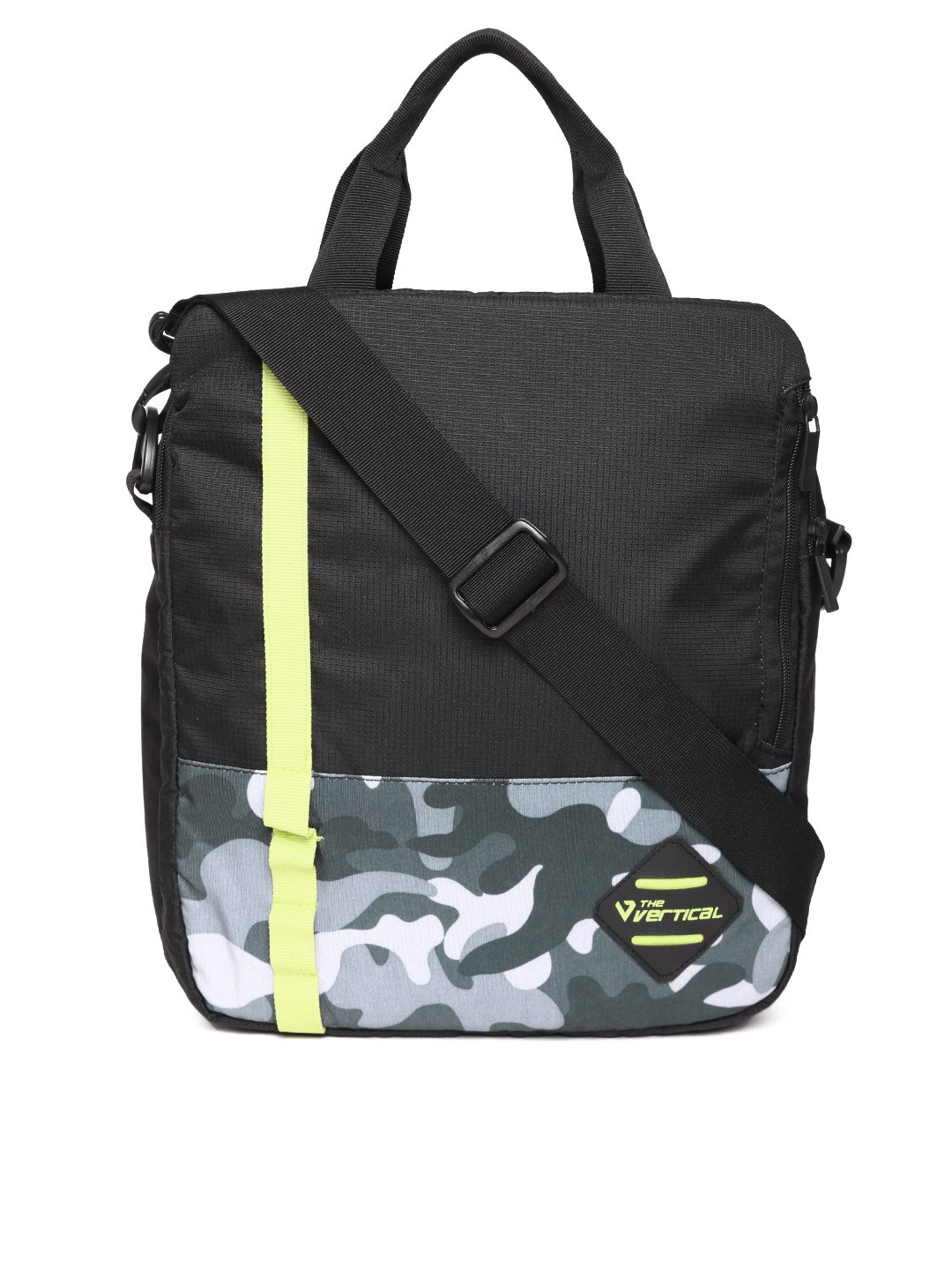 Buy THe VerTicaL Unisex Black Camouflage Print Laptop Messenger Bag
