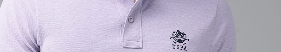 Buy U.S. Polo Assn. Men Purple Solid Pure Cotton T Shirt - Tshirts for ...