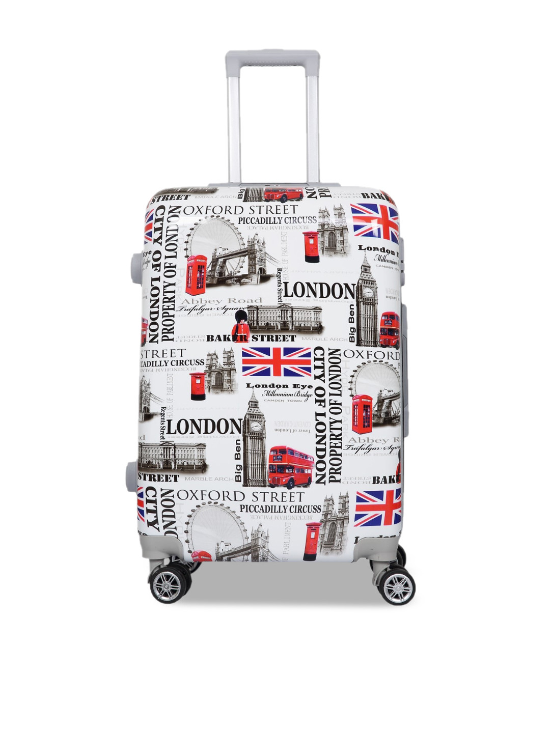 Buy Polo Class White Printed Hard Sided Trolley Bag Trolley Bag for