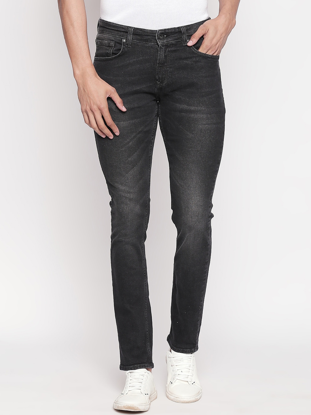 Buy SPYKAR Men Black Relaxed Fit Light Fade Jeans - Jeans for Men ...