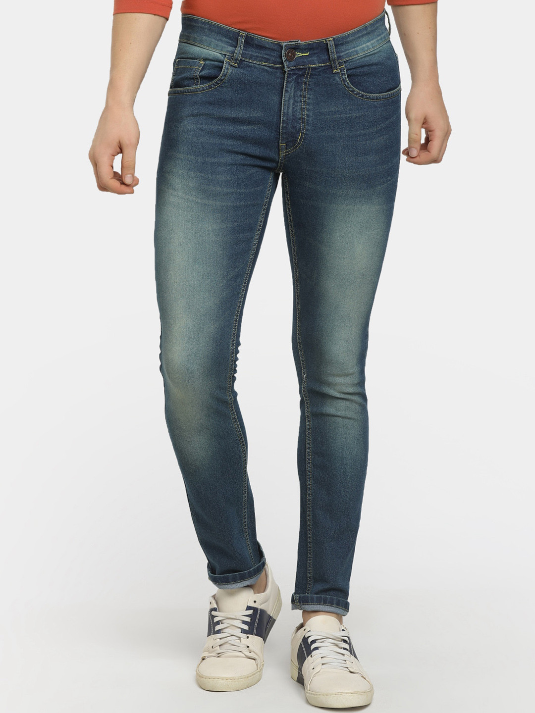 Buy V Mart Men Blue Classic Slim Fit Heavy Fade Jeans Jeans for Men