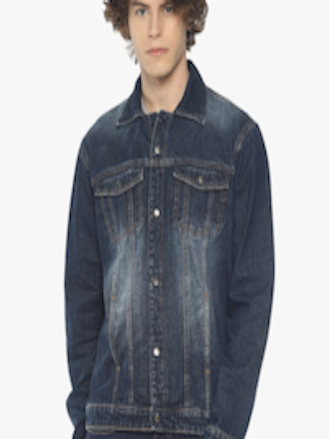 Buy Raa Jeans Men Blue Washed Denim Jacket - Jackets for Men 17901562 ...