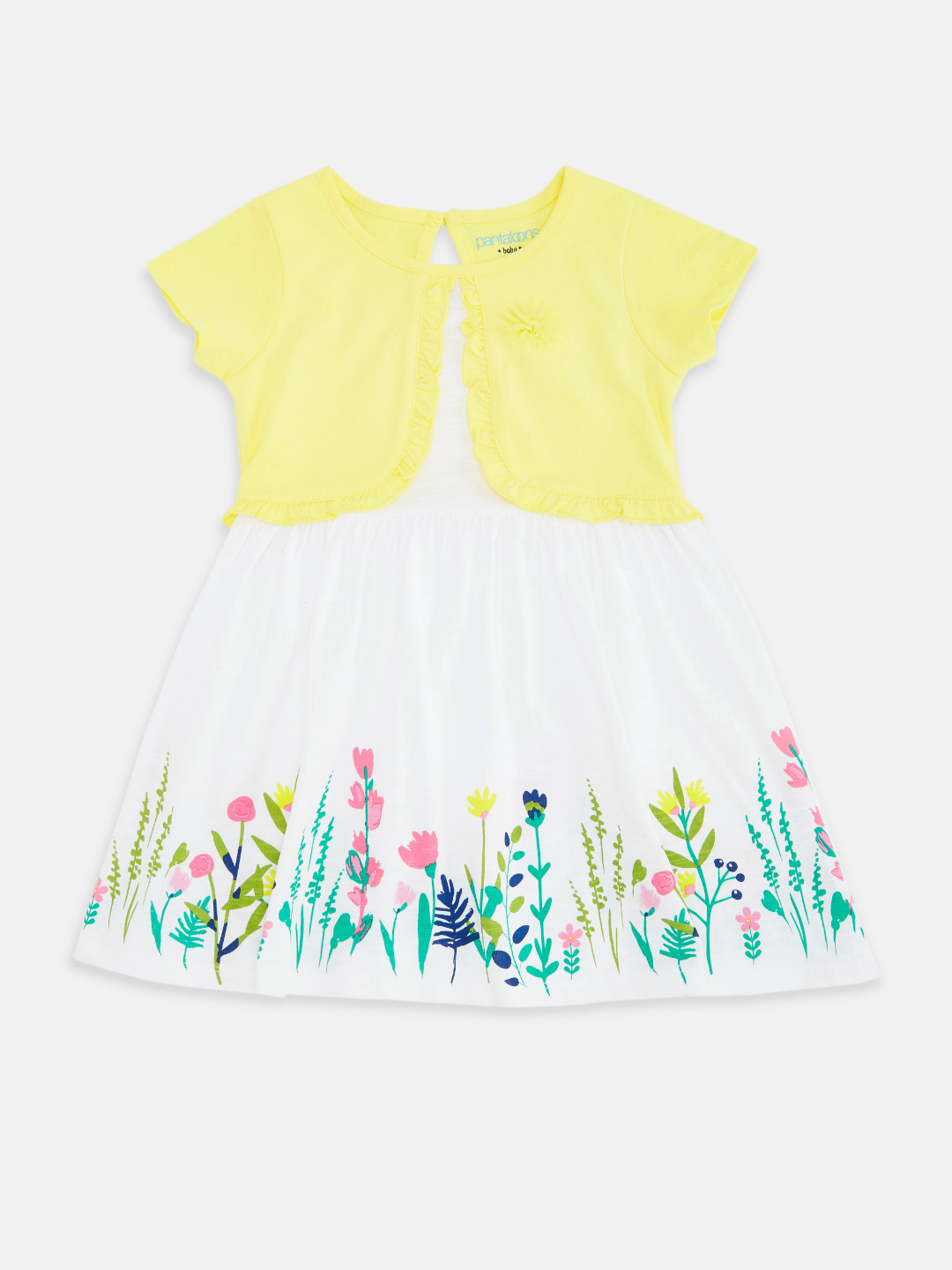 Buy Pantaloons Baby Girls White Floral Cotton Dress Dresses for Girls