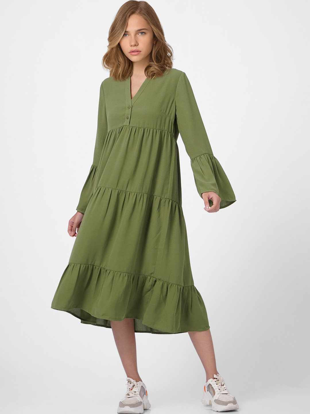 Buy ONLY Women Green Midi Dress Dresses for Women 17909196 Myntra