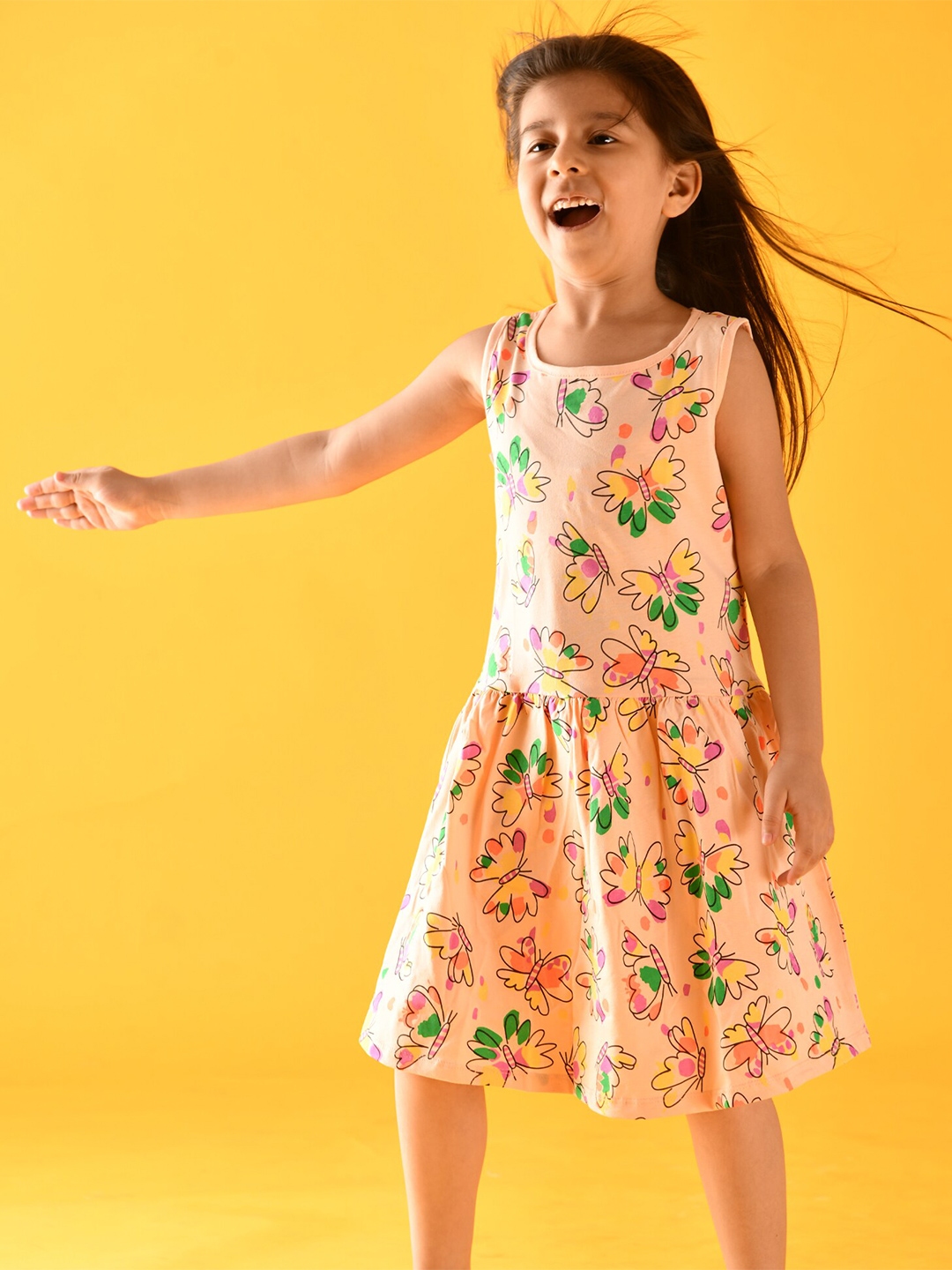Buy Anthrilo Girls Pink Floral A Line Maxi Dress - Dresses for Girls ...