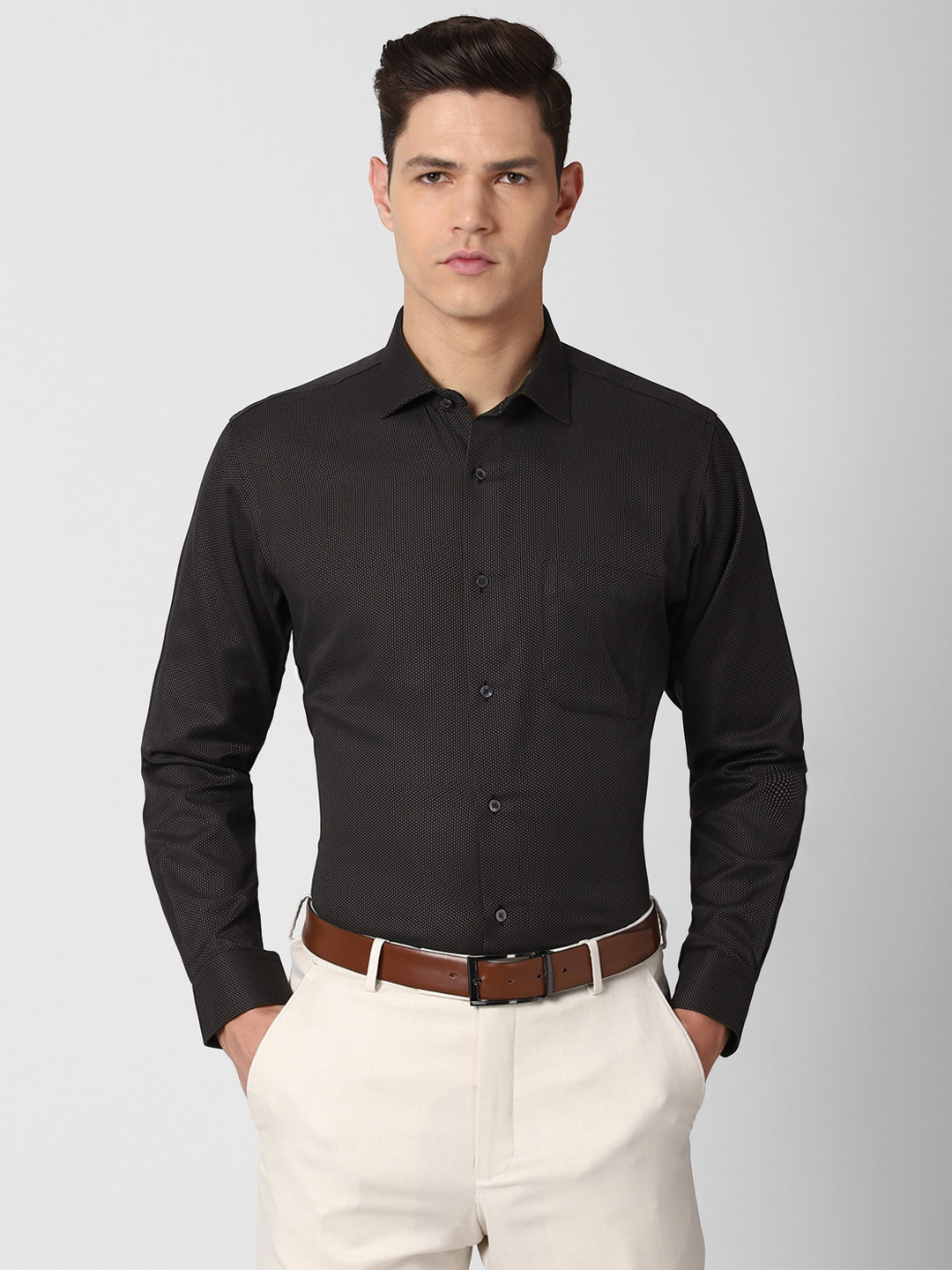Buy Van Heusen Men Black Formal Shirt Shirts for Men 17912418 Myntra