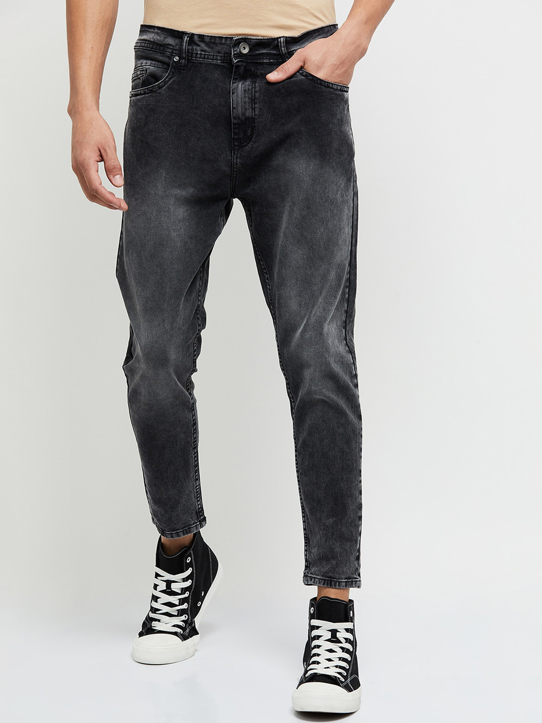 Buy Max Men Charcoal Heavy Fade Jeans Jeans for Men 17915782 Myntra