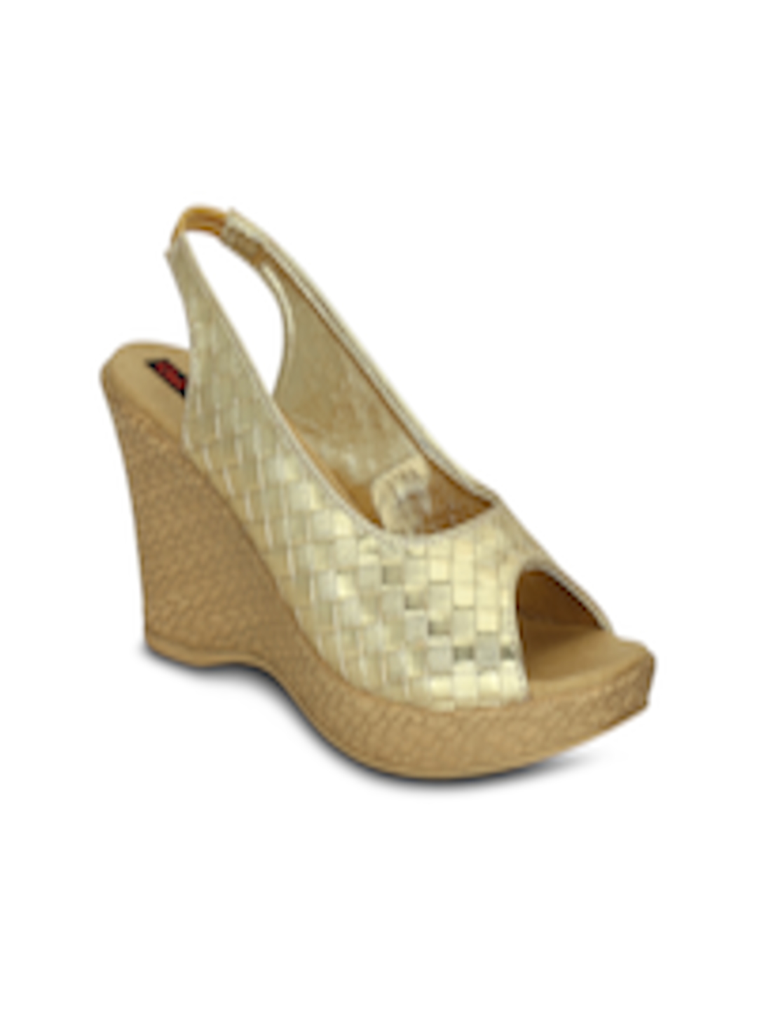 Buy Get Glamr Women Gold Solid Wedges - Heels for Women 1792812 | Myntra