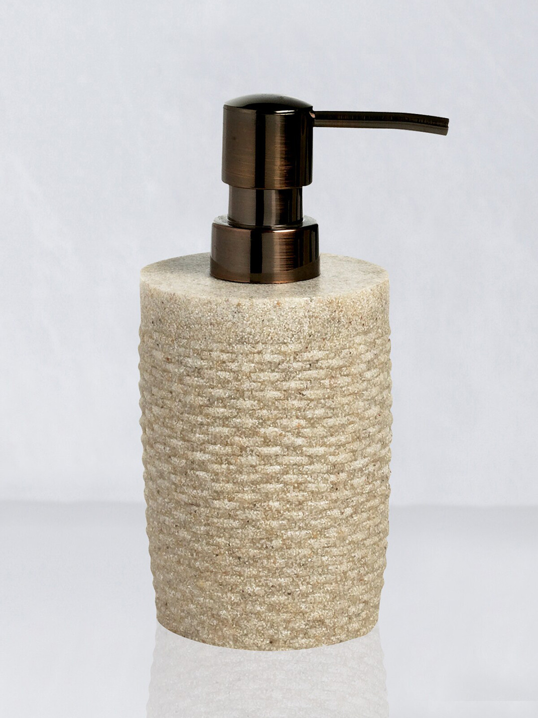 Buy OBSESSIONS Brown And Beige Textured Soap Dispenser Bathroom