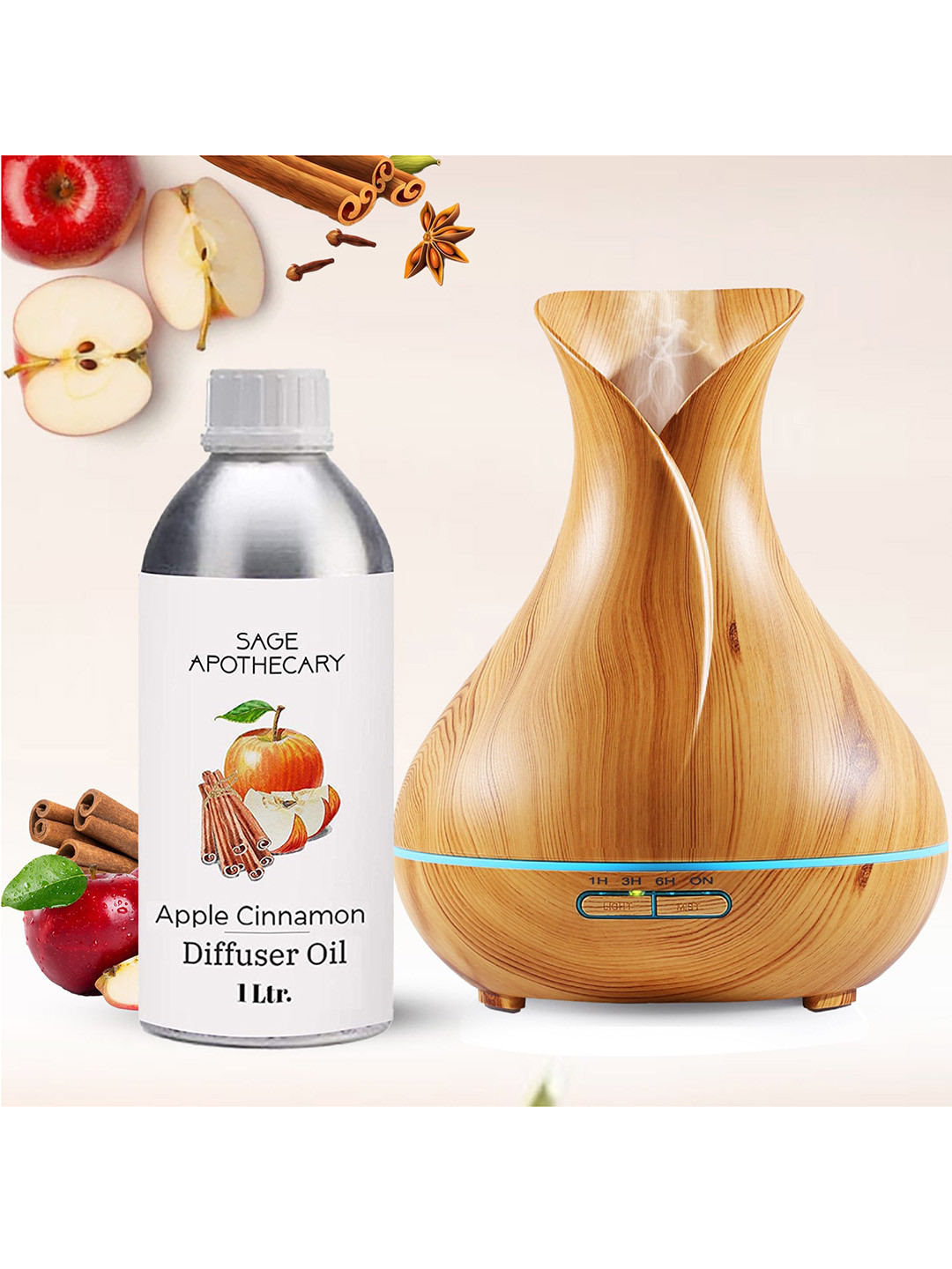 Buy SAGE APOTHECARY Apple Cinnamon Aroma Diffuser Oil 1000 Ml Aroma Oil Diffusers for Unisex