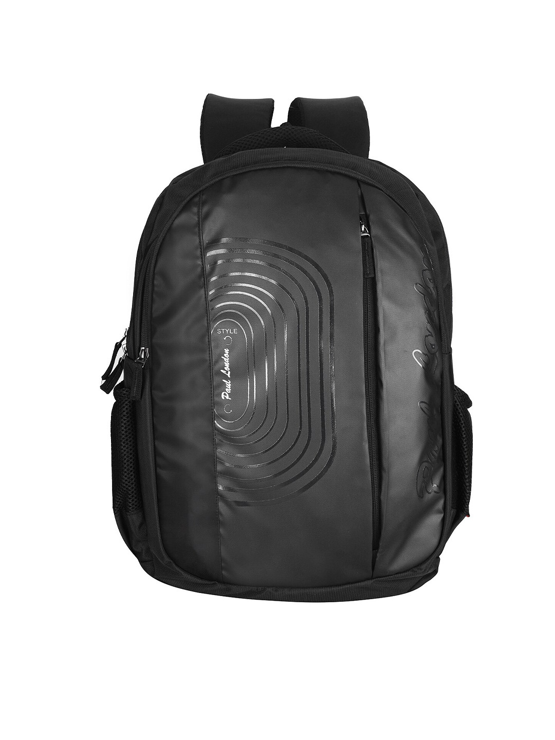Buy PAUL LONDON Unisex Black Graphic Water Resistance Backpack