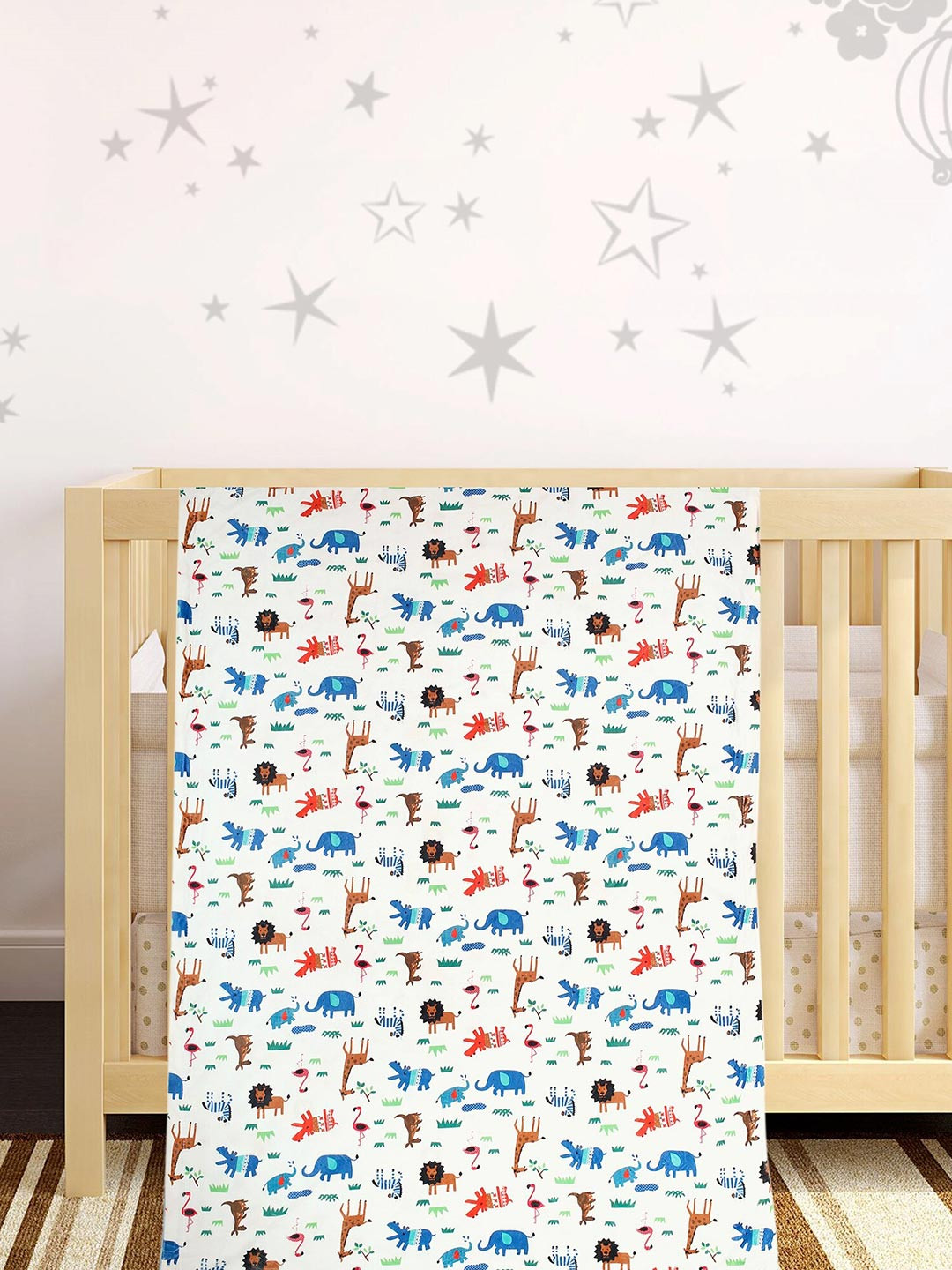 Buy Baby Moo Blue & White Heavy Winter 210 GSM Single Bed Blanket