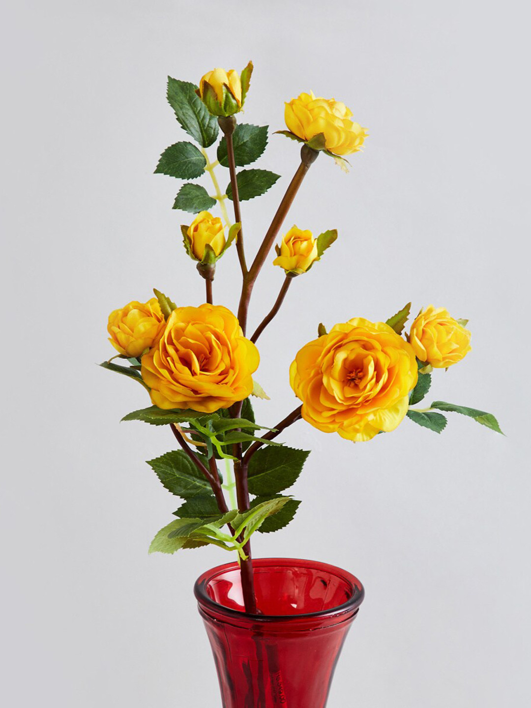 Buy Home Centre Green & Yellow Botanical Artflower Artificial Rose