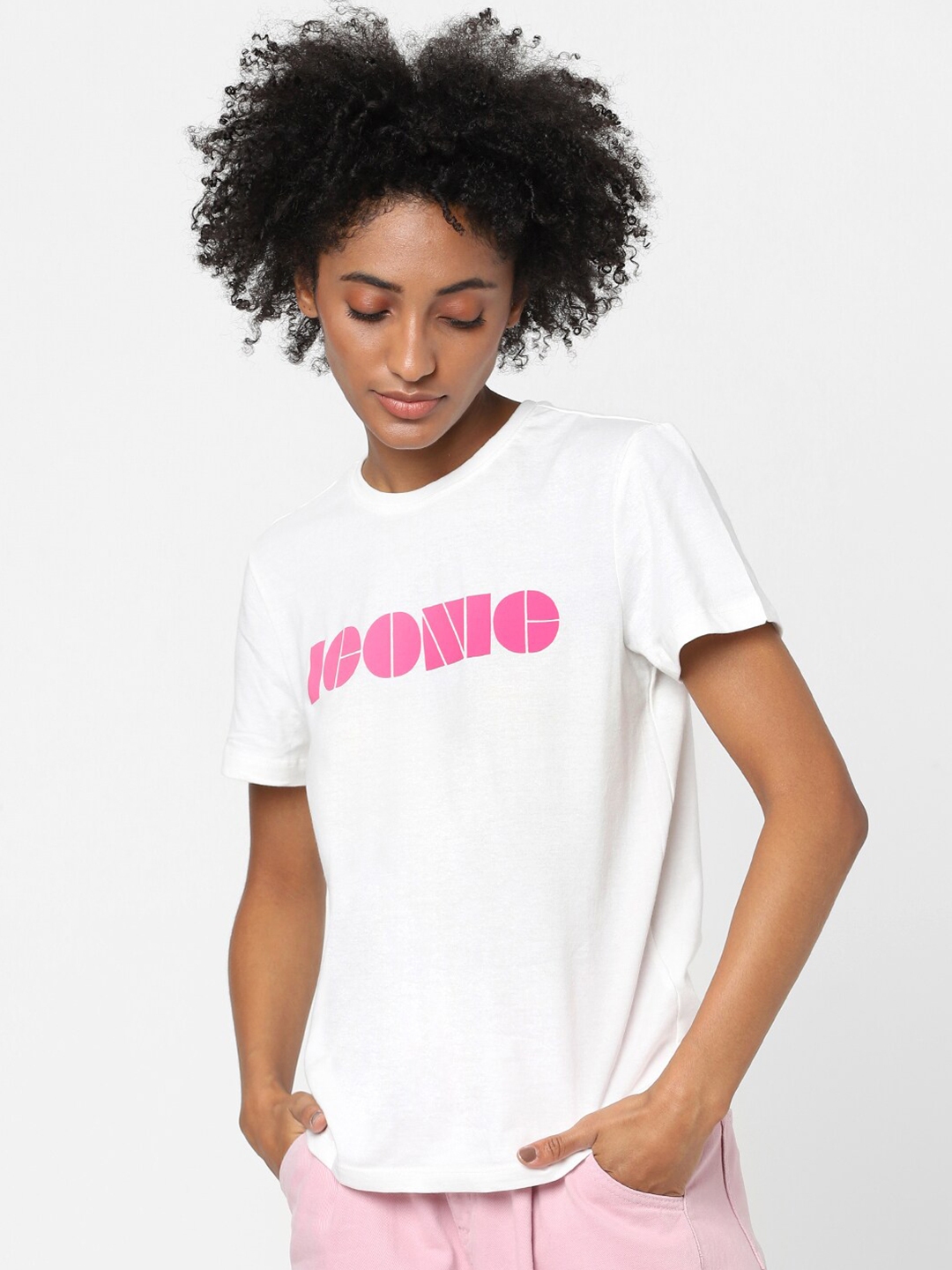 Buy Only Women White Typography Printed T Shirt Tshirts For Women 17939606 Myntra