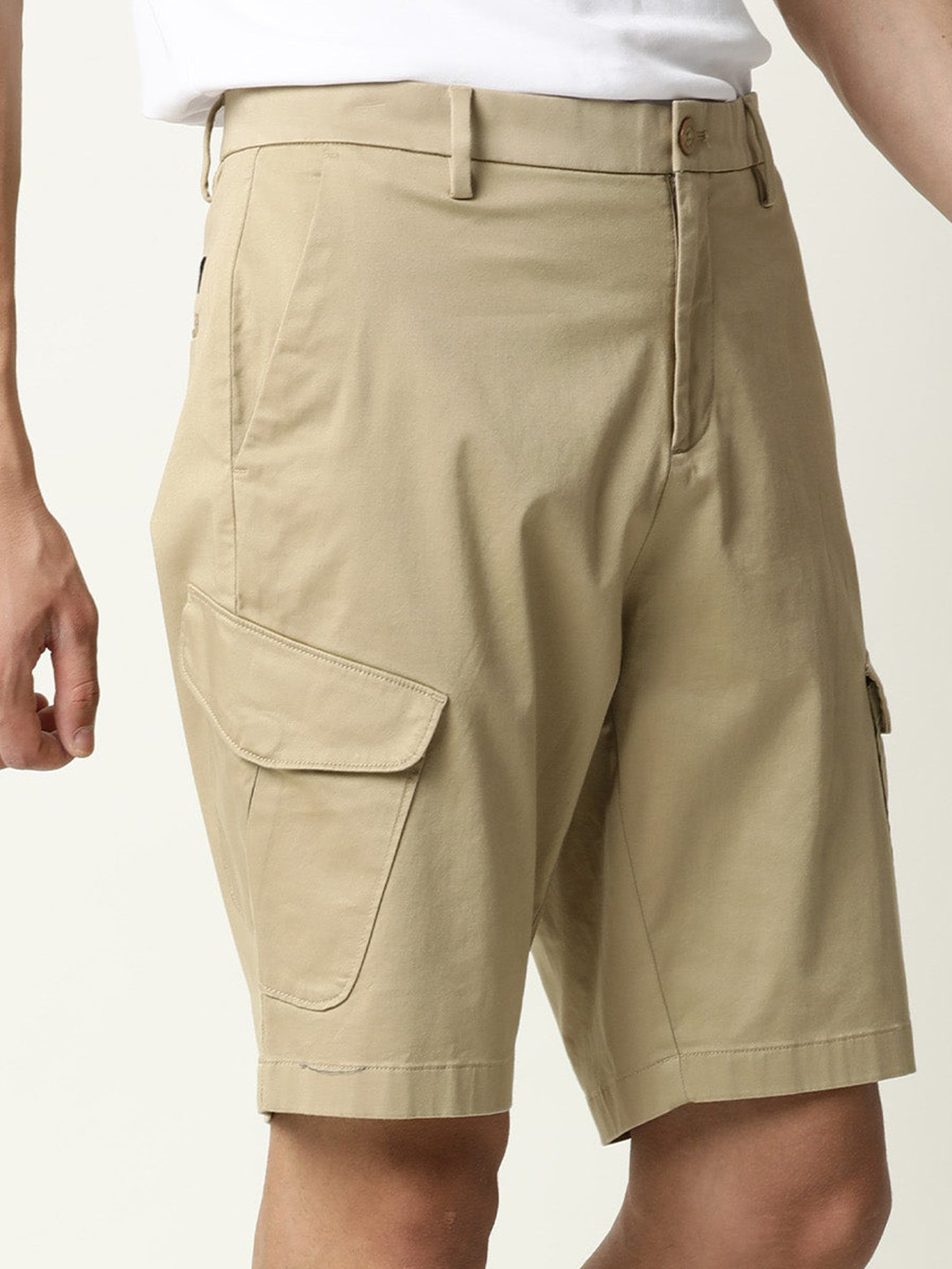 Buy RARE RABBIT Men Beige Slim Fit Cotton Cargo Shorts - Shorts for Men ...