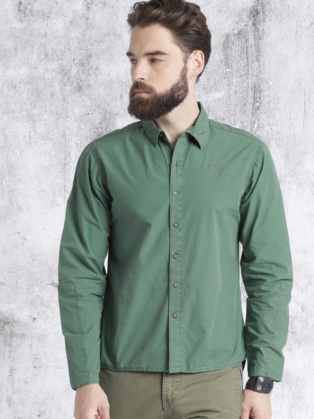 racing green casual shirts