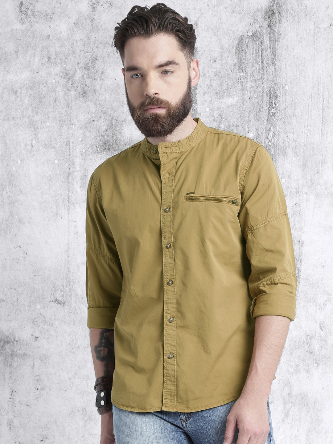 Buy RDSTR Men Khaki Solid Casual Shirt Shirts for Men 1794474 Myntra