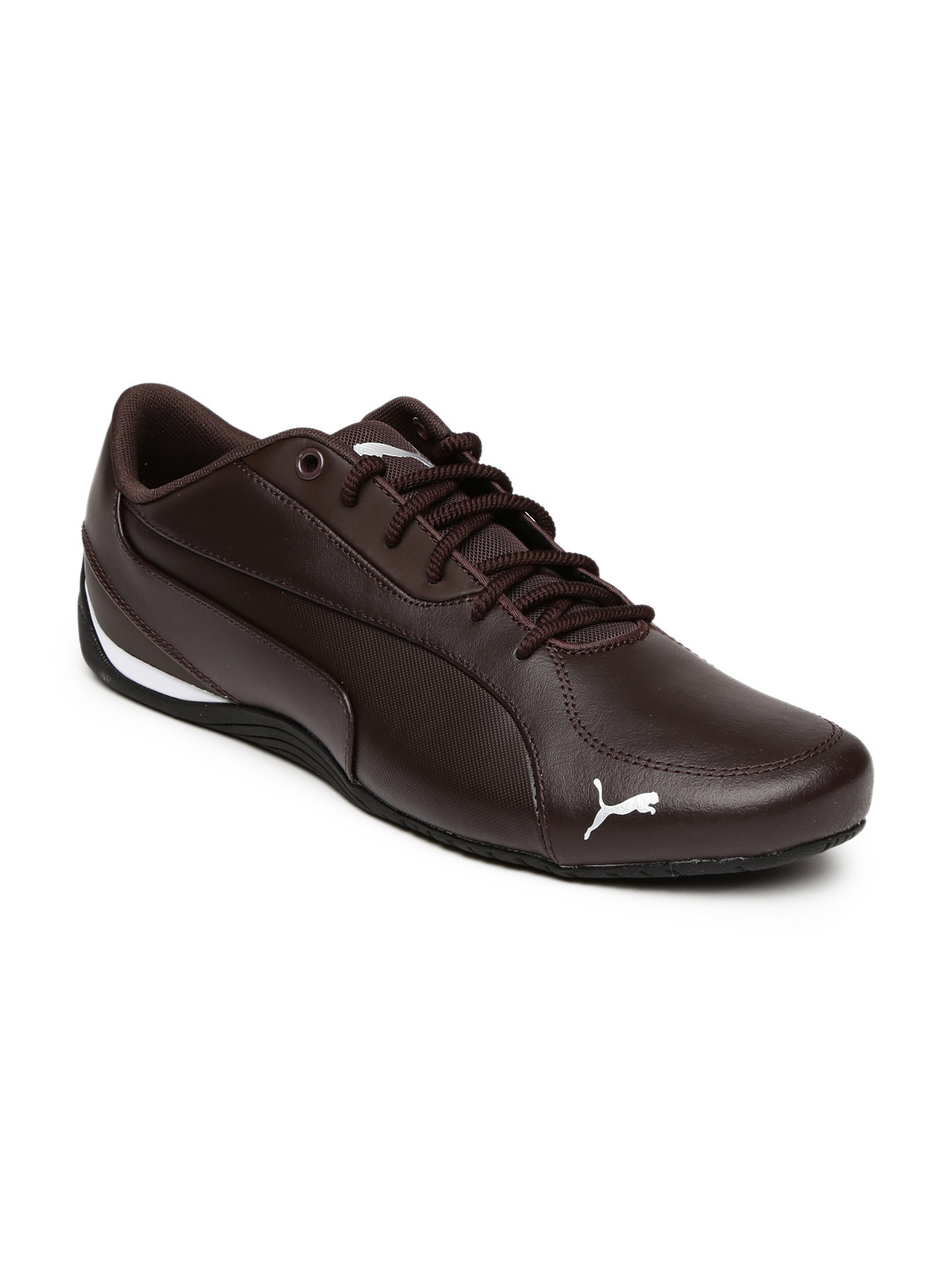 puma brown leather sneakers