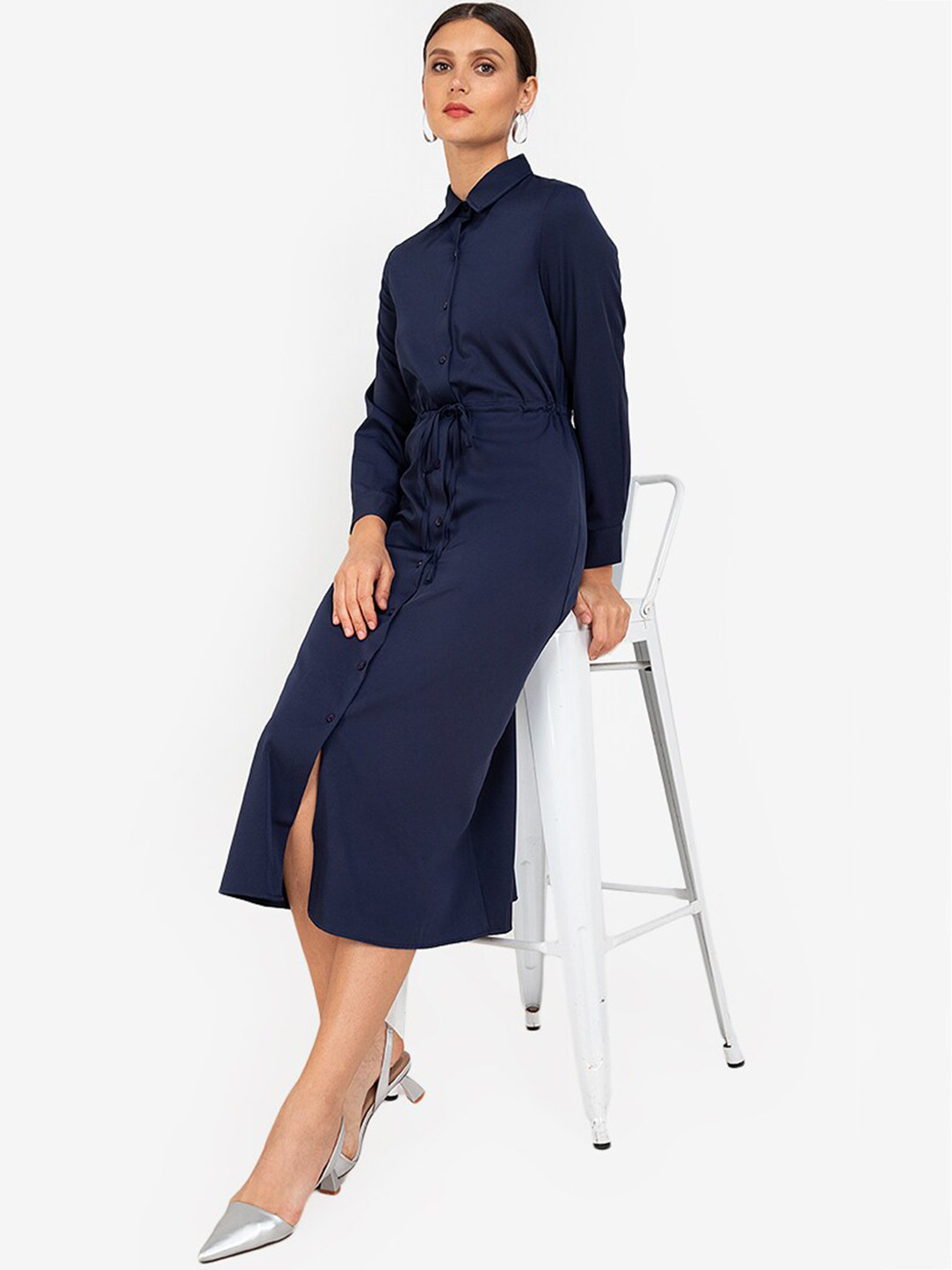 Buy ZALORA WORK Navy Blue Shirt Dress Dresses for Women 17946648 Myntra