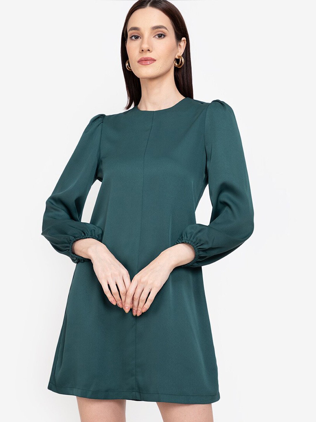 Buy ZALORA WORK Green A Line Mini Dress Dresses for Women 17947304