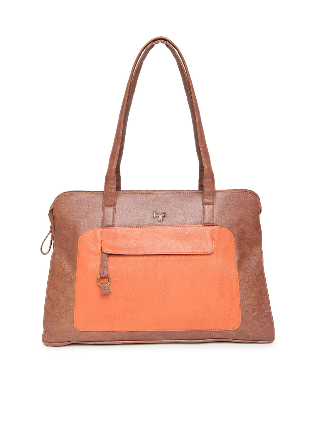 Buy Baggit Brown & Orange Colourblocked Shoulder Bag Handbags for