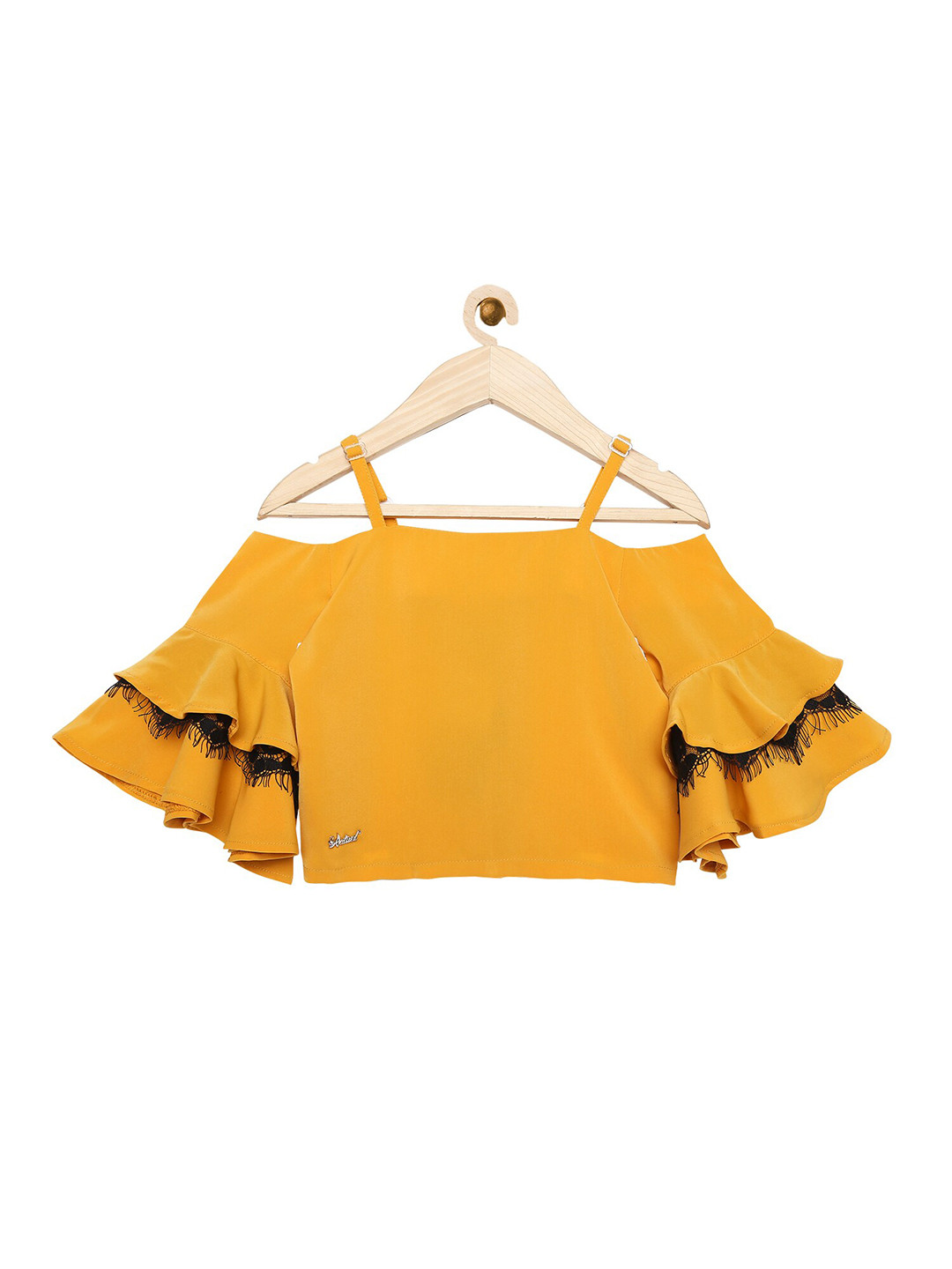 Buy Actuel Mustard Yellow Solid Crop Top Tops for Girls 17953136 Myntra