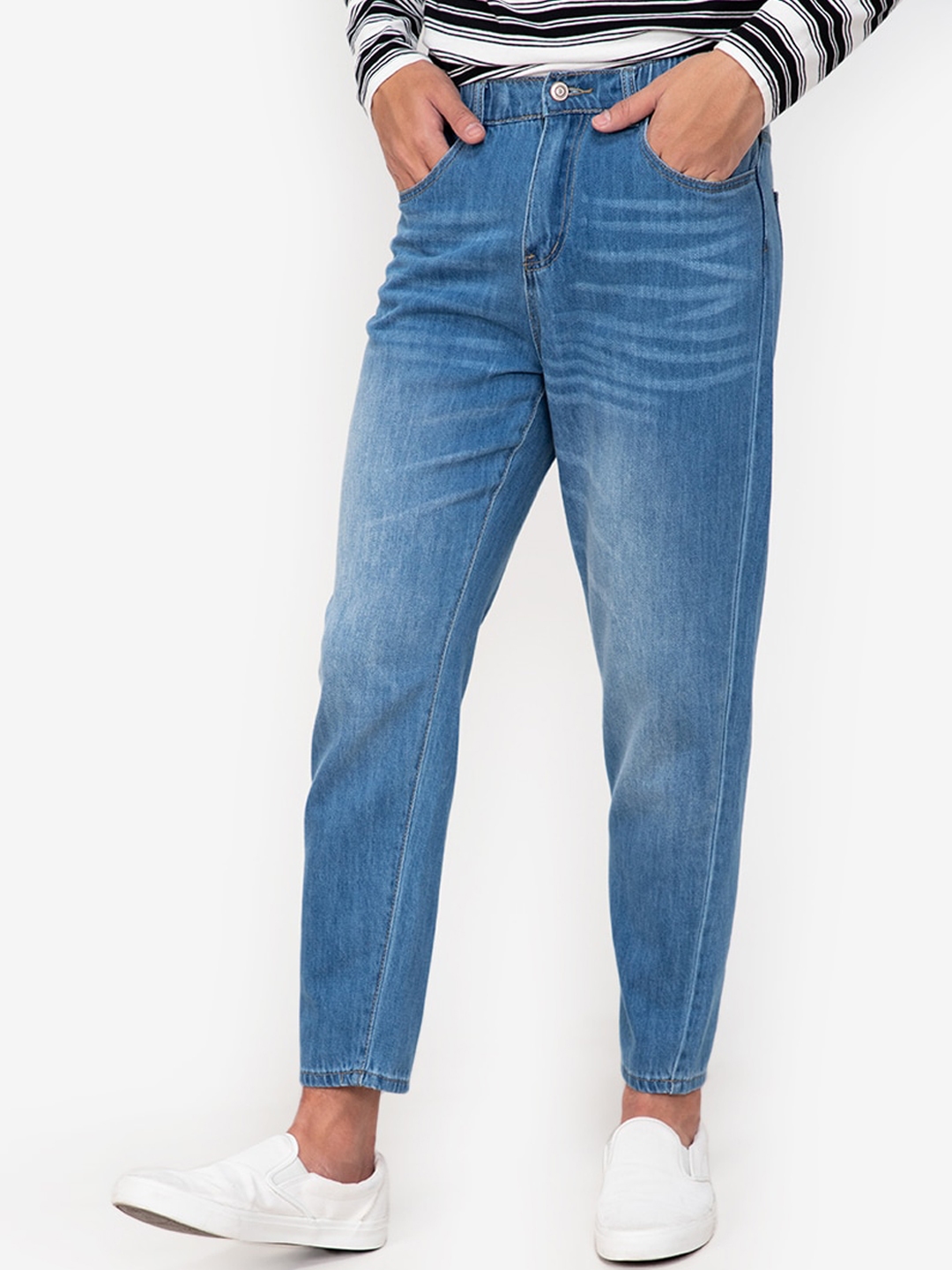 Buy ZALORA BASICS Men Blue Slim Fit Light Fade Jeans - Jeans for Men ...
