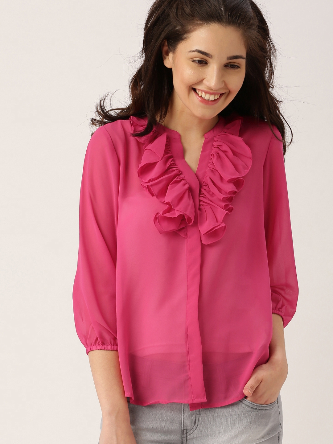 magenta shirt combination
