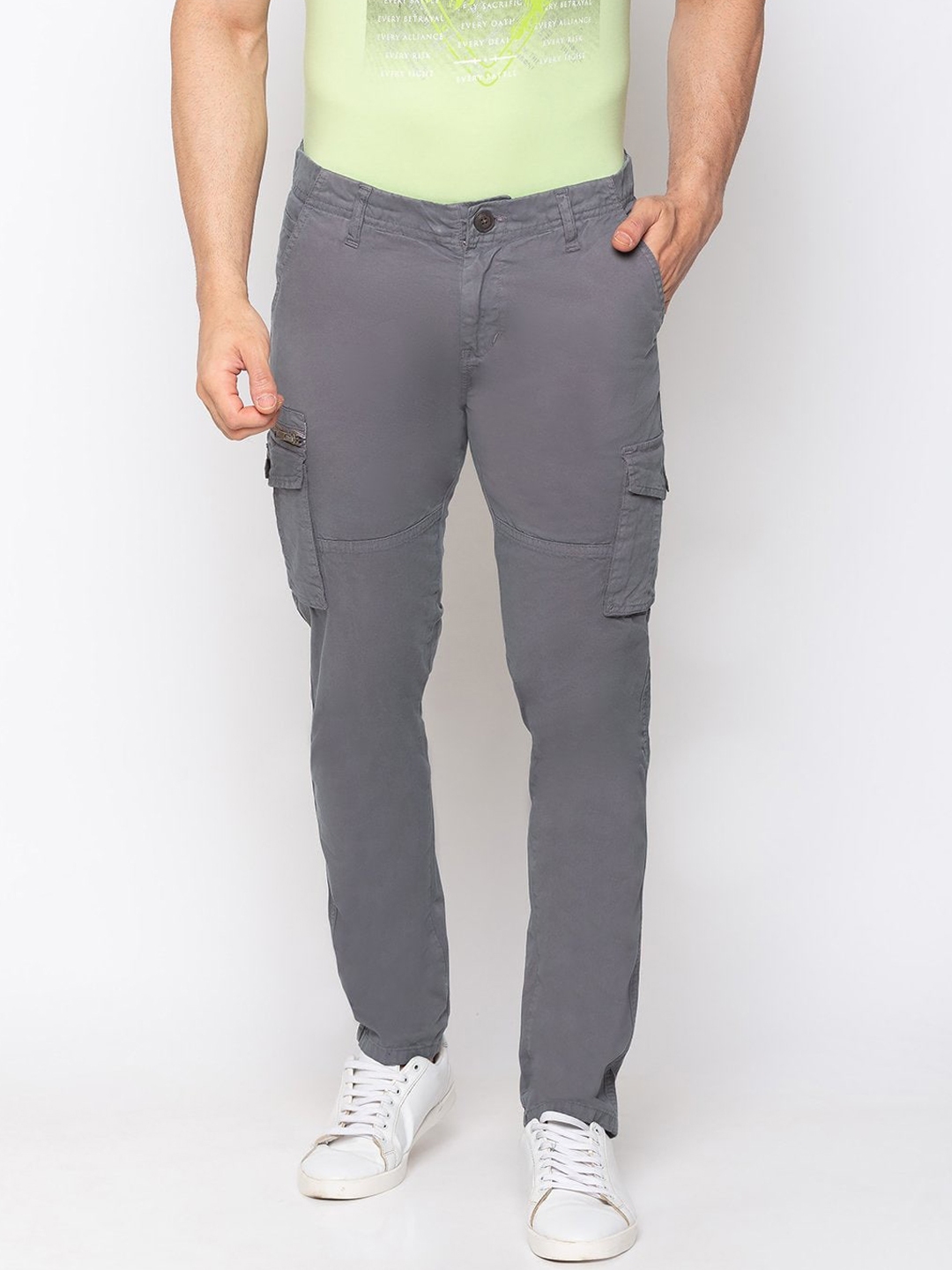 men grey cargos