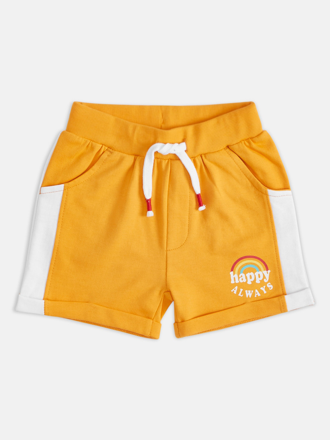 Buy Pantaloons Baby Boys Mustard Yellow & White Colourblocked Cotton