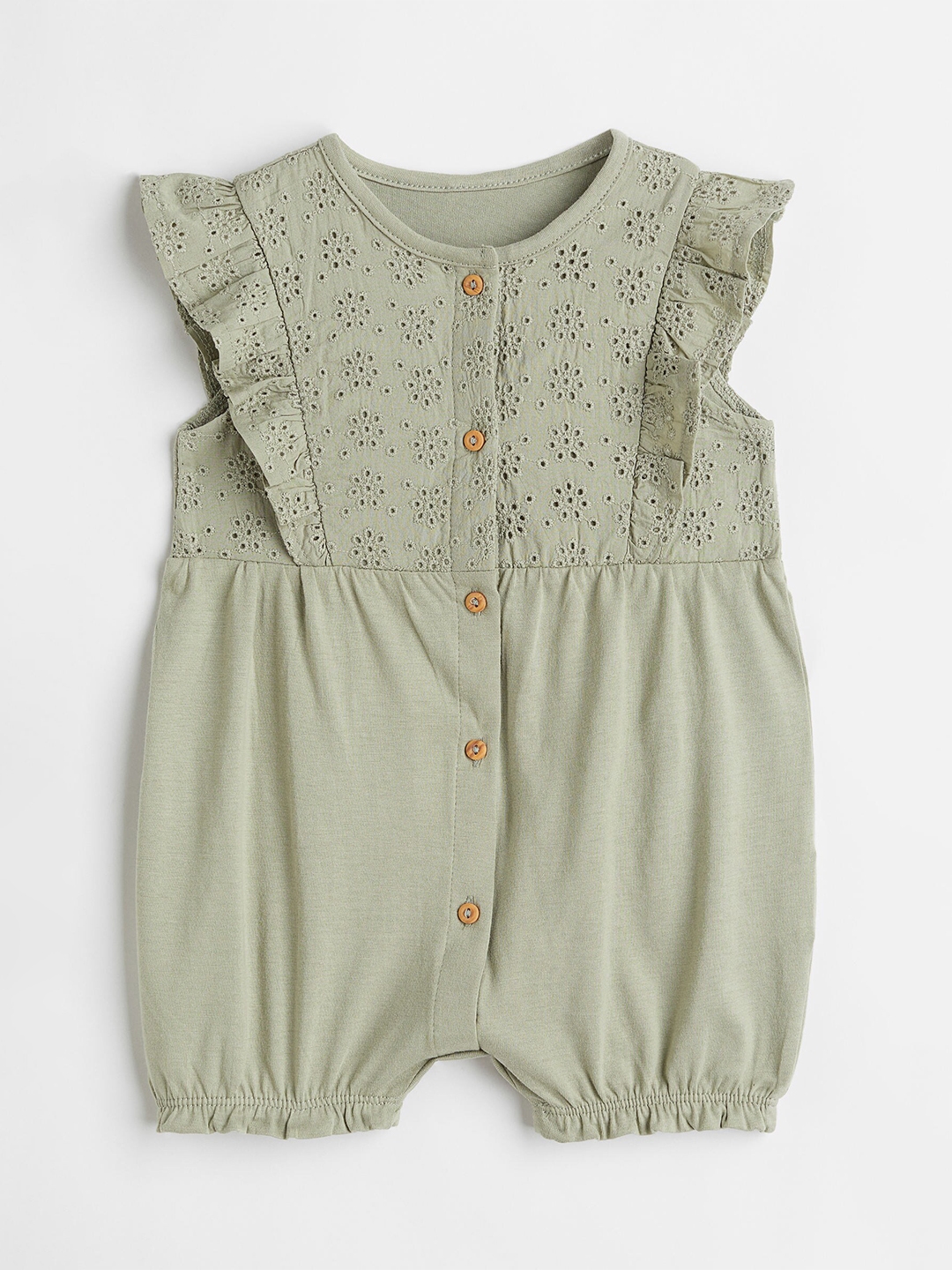 Buy H&M Girls Green Flounce Trimmed Rompers Rompers for Girls