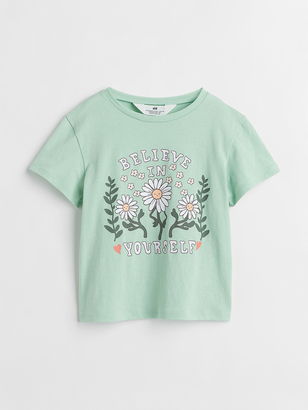 Buy H&M Girls Mint Green Printed Cotton T Shirt Tshirts for Girls