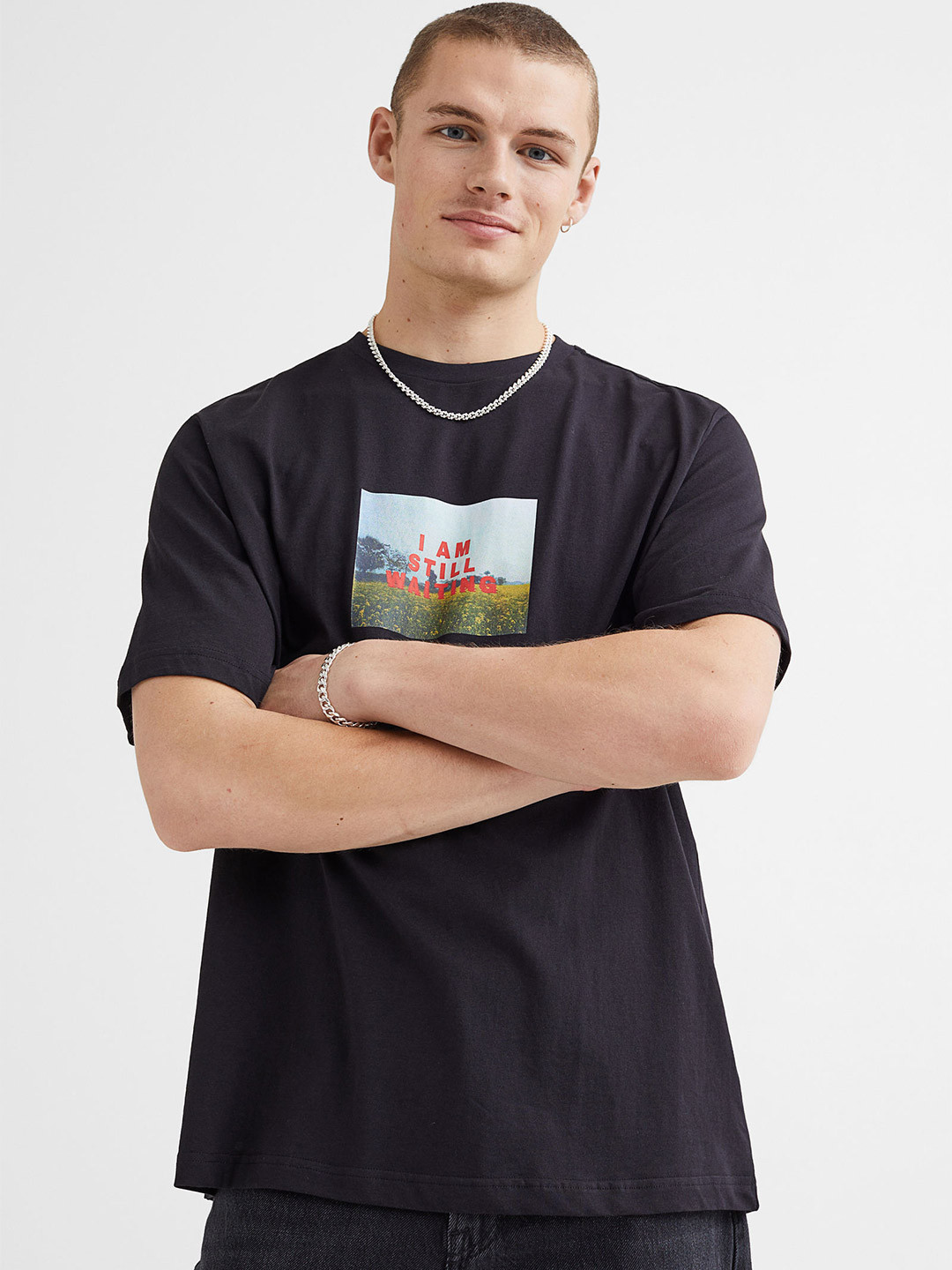 Buy H&M Men Black Printed T Shirt Tshirts for Men 17964808 Myntra