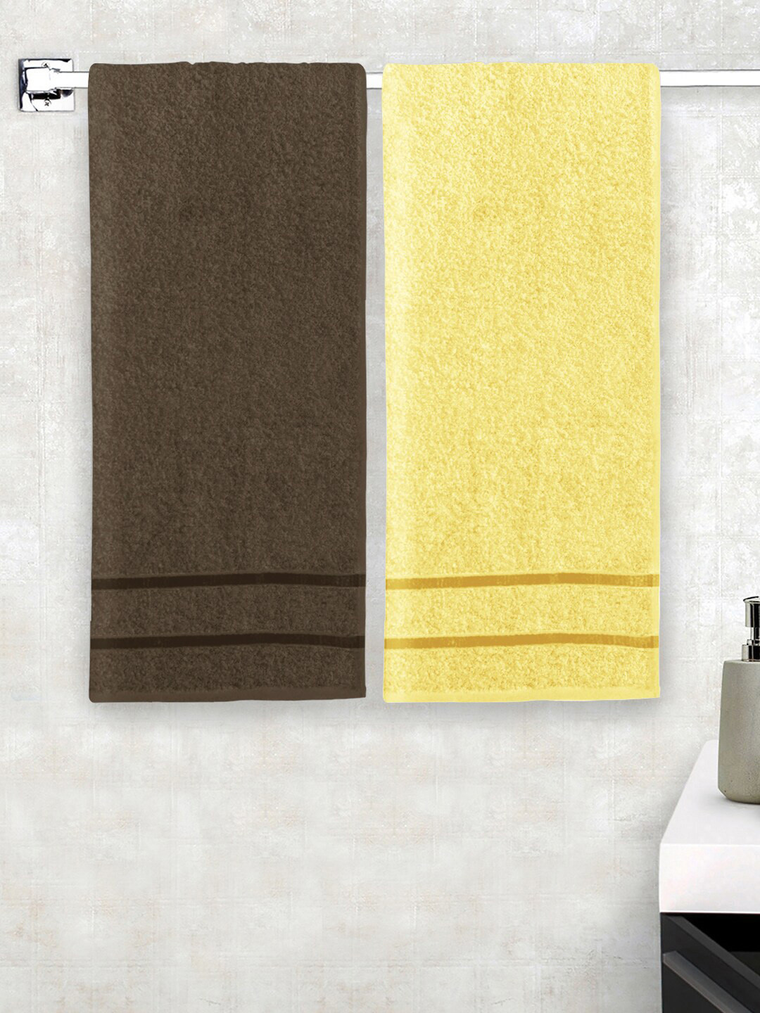Buy Storyhome Set Of 2 450 GSM Pure Cotton Bath Towels Bath Towels