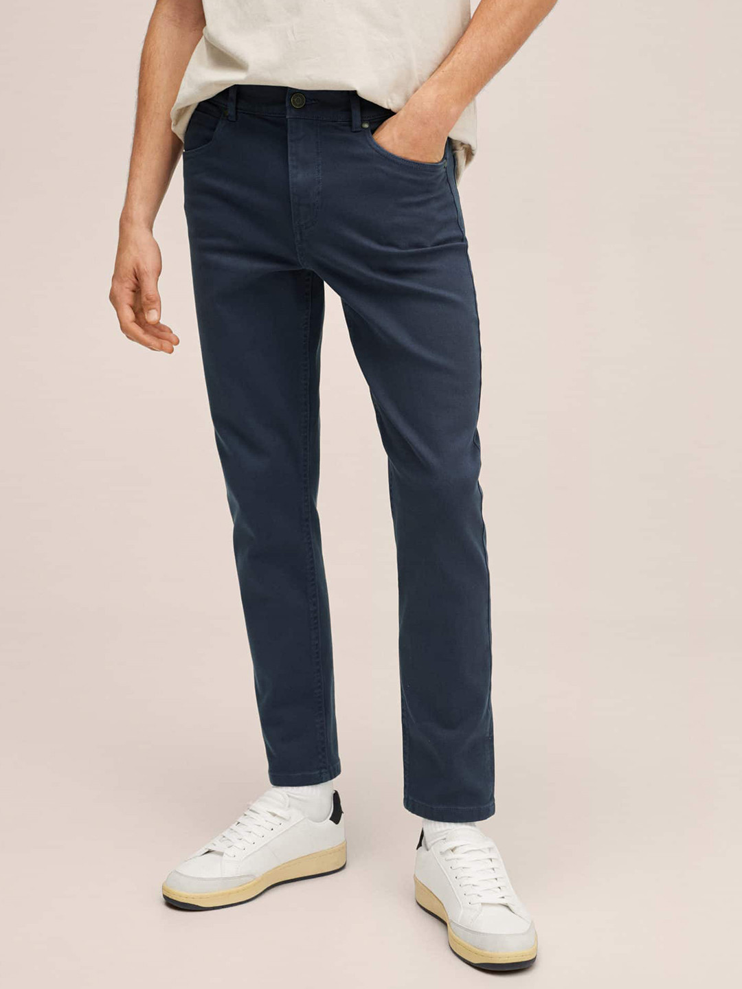 Buy Mango Kids Boys Navy Blue Solid Stretchable Jeans Jeans for Boys