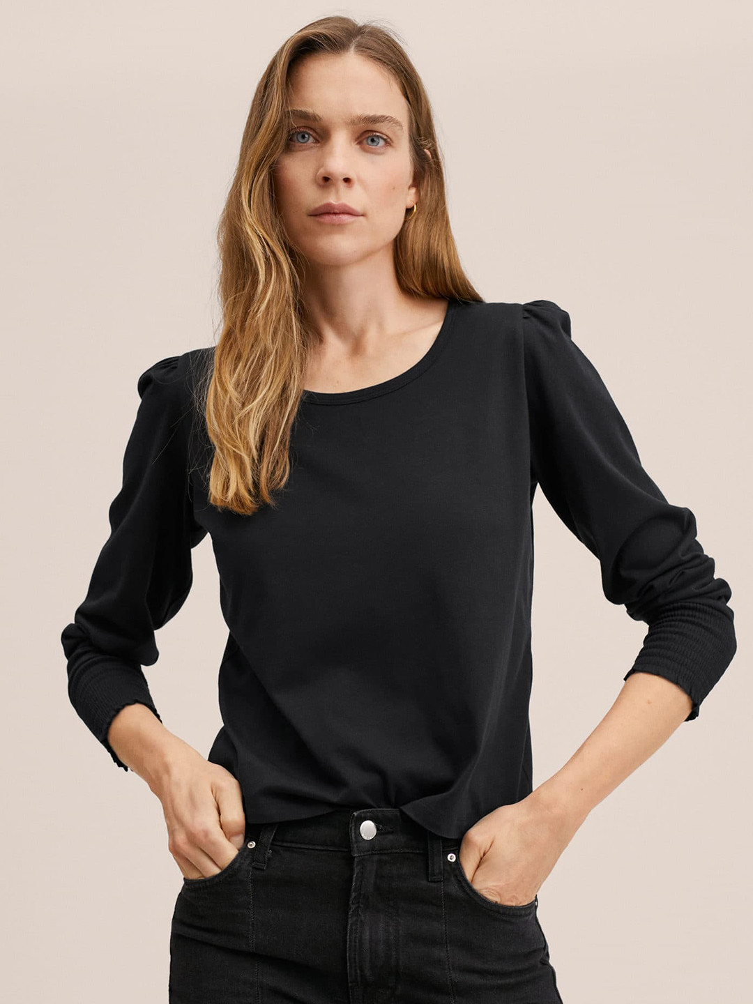 Buy MANGO Women Black Pure Cotton Knitted T Shirt Tshirts for Women 17969818 Myntra