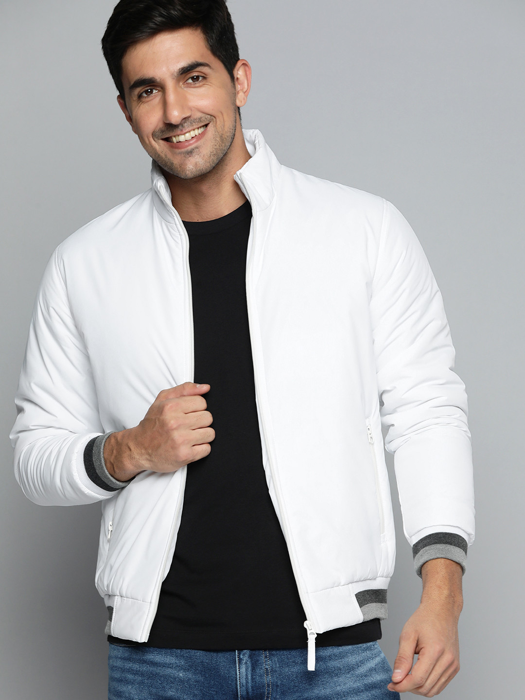 Buy HERE&NOW Men White Bomber Jacket Jackets for Men 17970374 Myntra