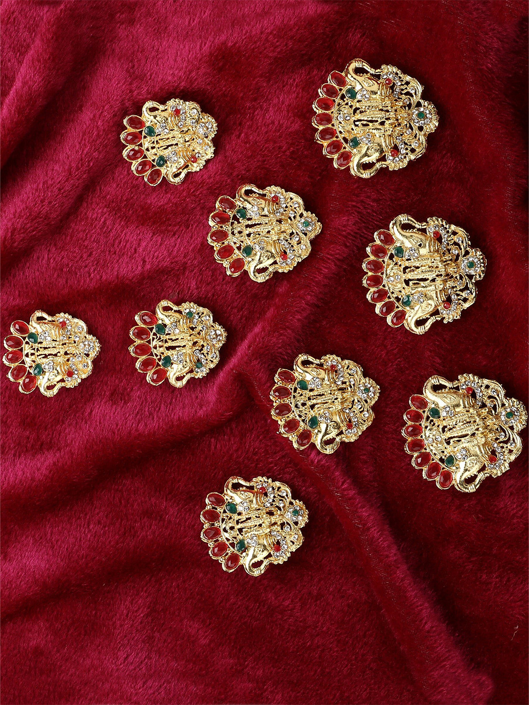 Buy VAGHBHATT Women Multicoloured Set Of 9 Beaded Hair Accessory Hair