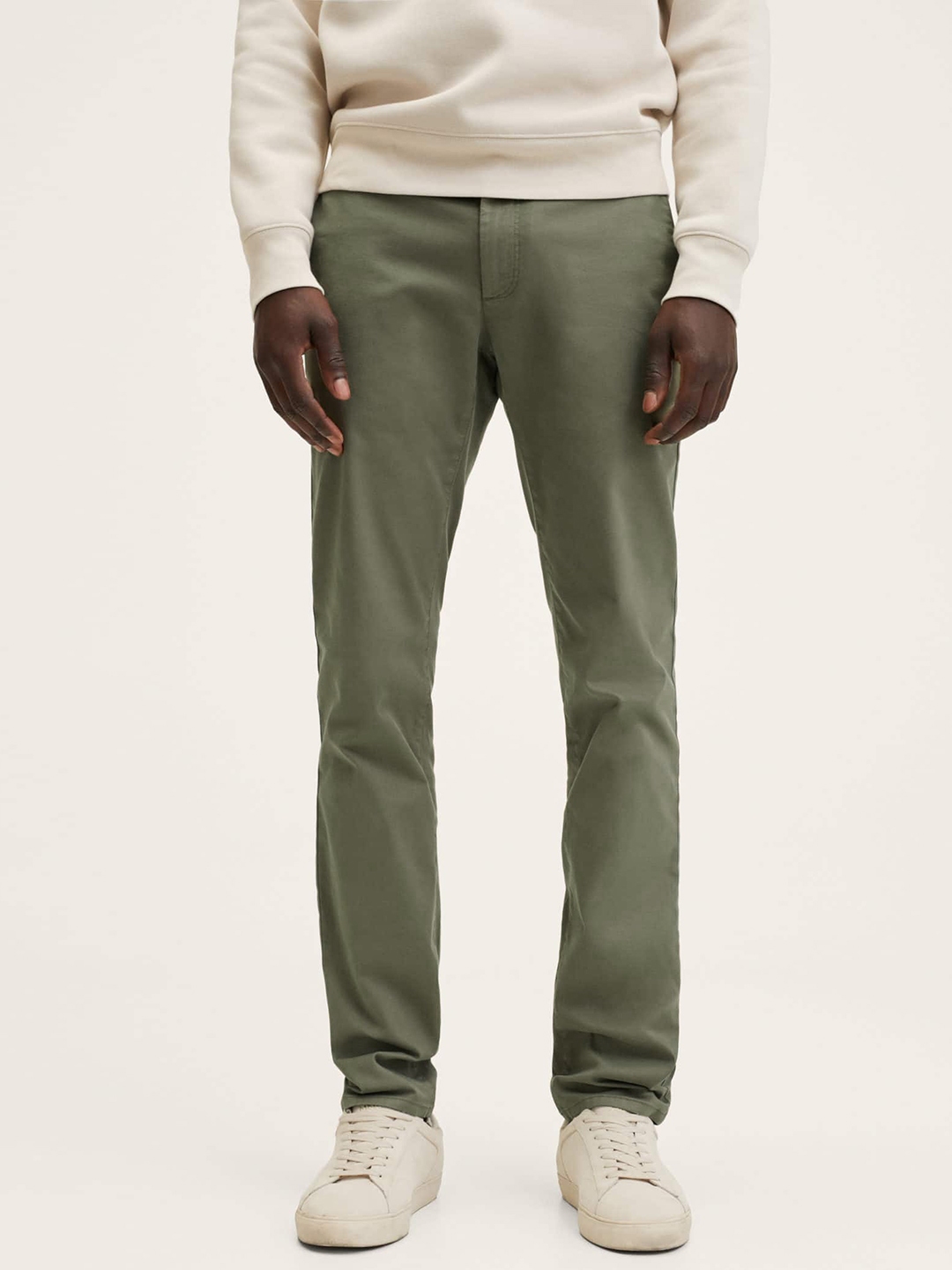 Buy MANGO MAN Olive Green Slim Fit Chinos - Trousers for Men 17973852 ...