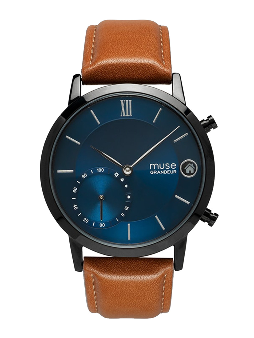 Buy MUSE Unisex Black Dial & Brown Leather Straps Analogue Activity