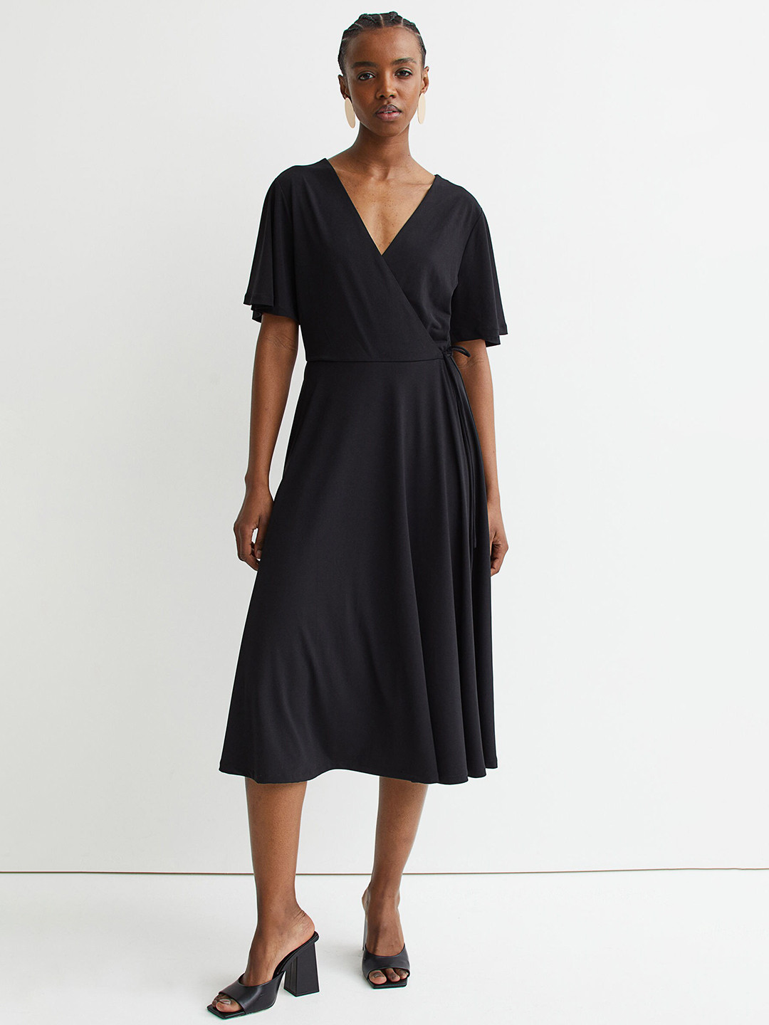 Buy H&M Black Wrap Dress Dresses for Women 17982466 Myntra