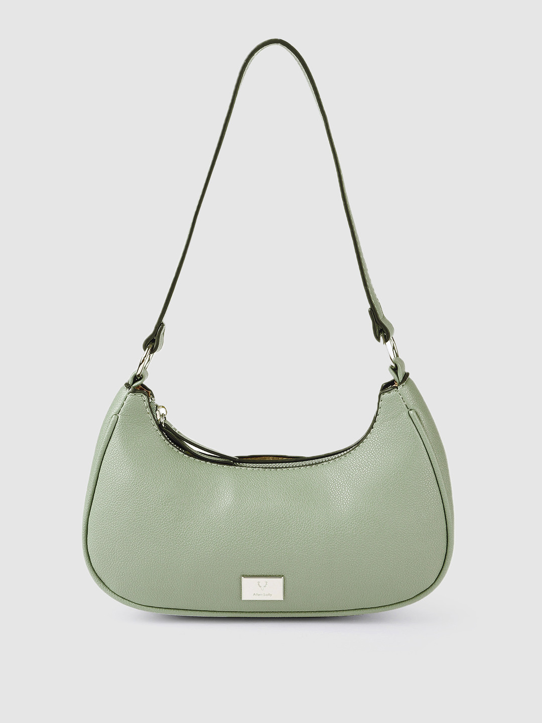 Buy Allen Solly Sage Green Solid Structured Shoulder Bag Handbags for
