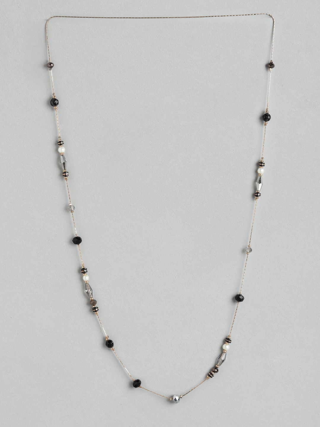 Buy RICHEERA Black Gold Plated Beaded Chain Necklace And Chains for