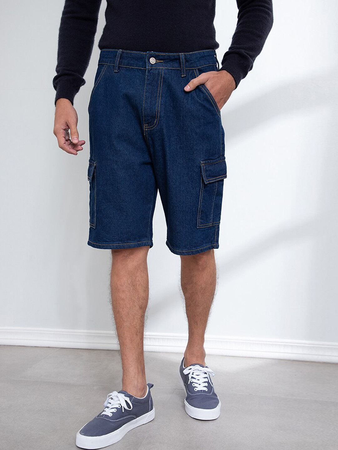 Buy ORIGIN BY ZALORA Men Blue Pure Organic Cotton Denim Shorts Shorts