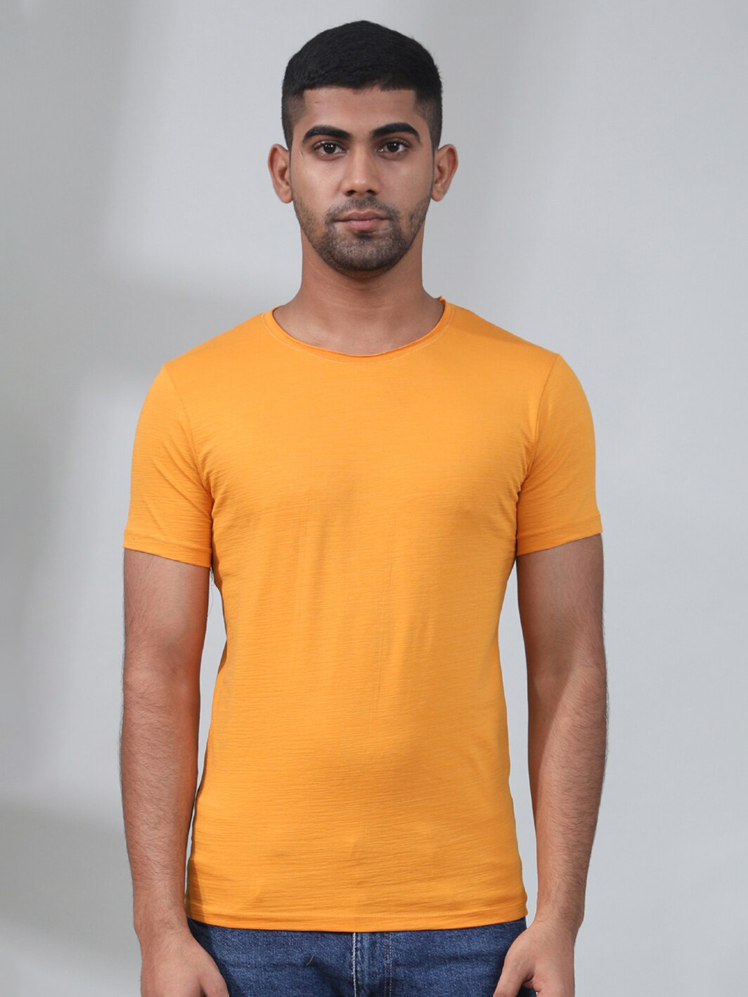Buy Tinted Men Mustard Yellow Slim Fit T Shirt Tshirts for Men