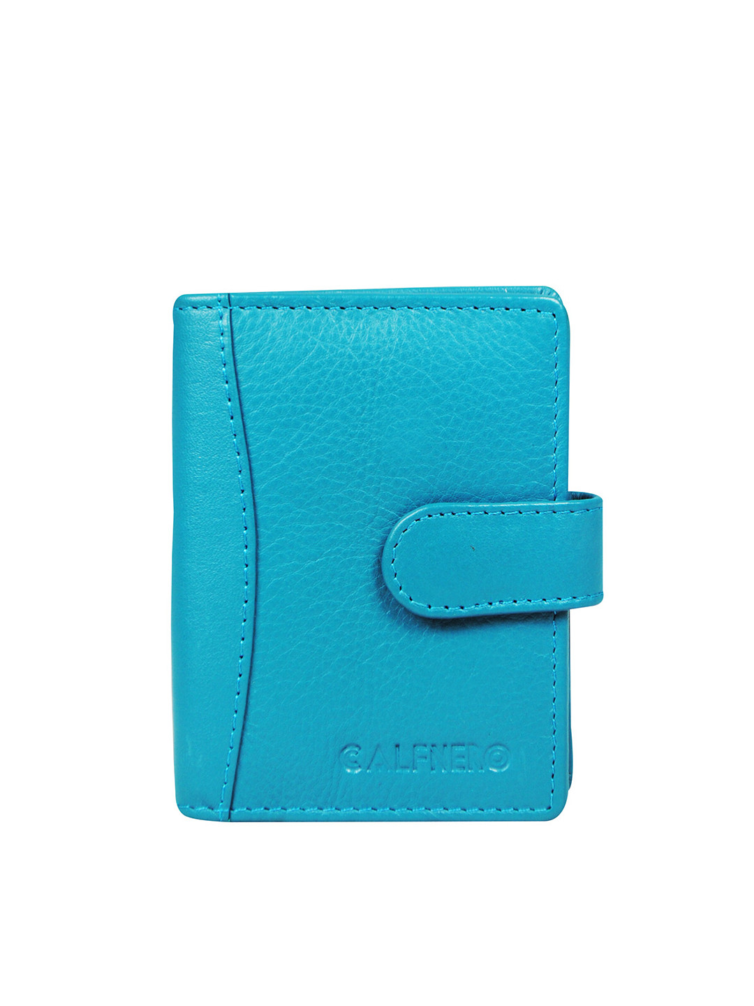 Buy CALFNERO Unisex Blue Leather Card Holder Wallets for Unisex