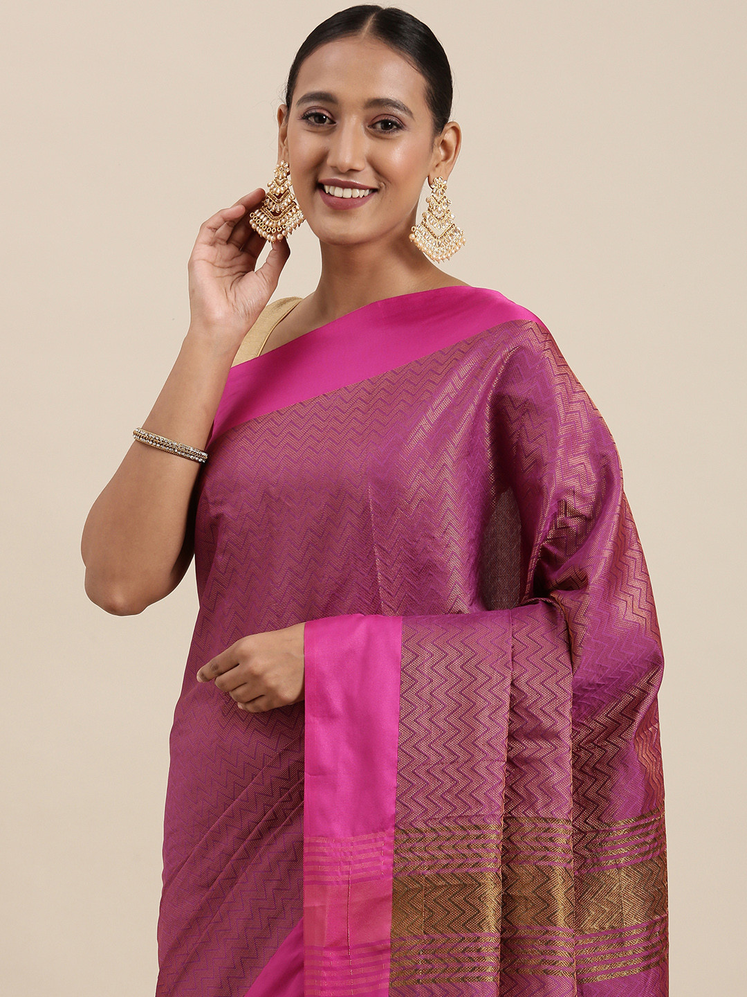 Buy Pothys Pink Woven Design Art Silk Saree Sarees for Women 18003886