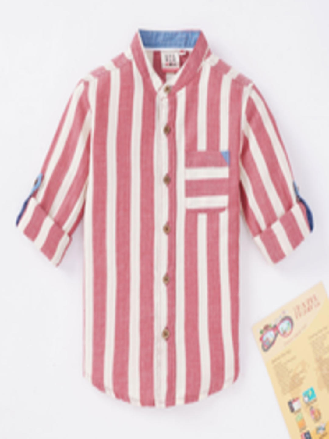 Buy Ed A Mamma Boys Red Premium Striped Casual Shirt - Shirts for Boys ...