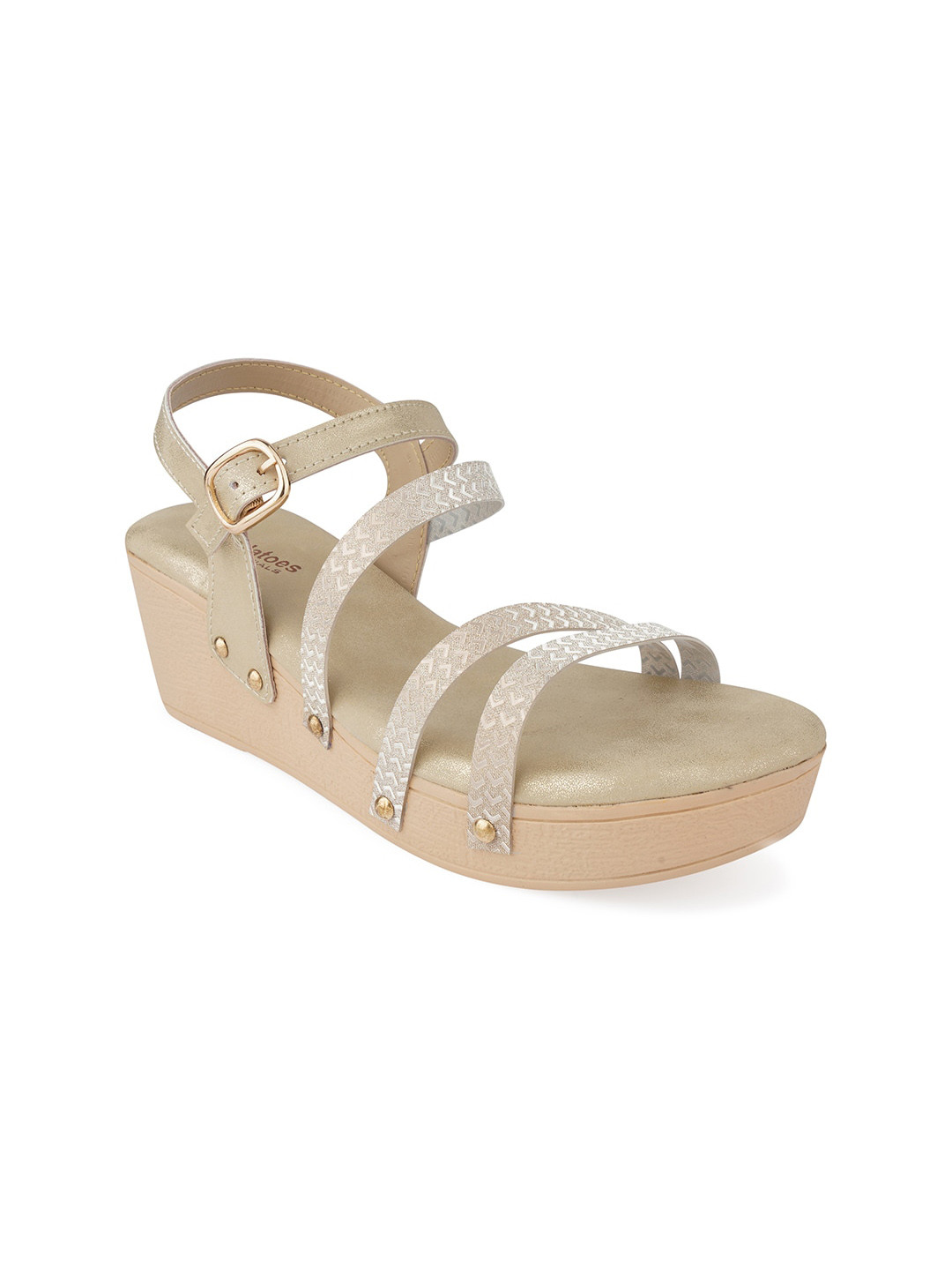 Buy Stelatoes Women Gold Toned Party Wedge Heels Heels for Women