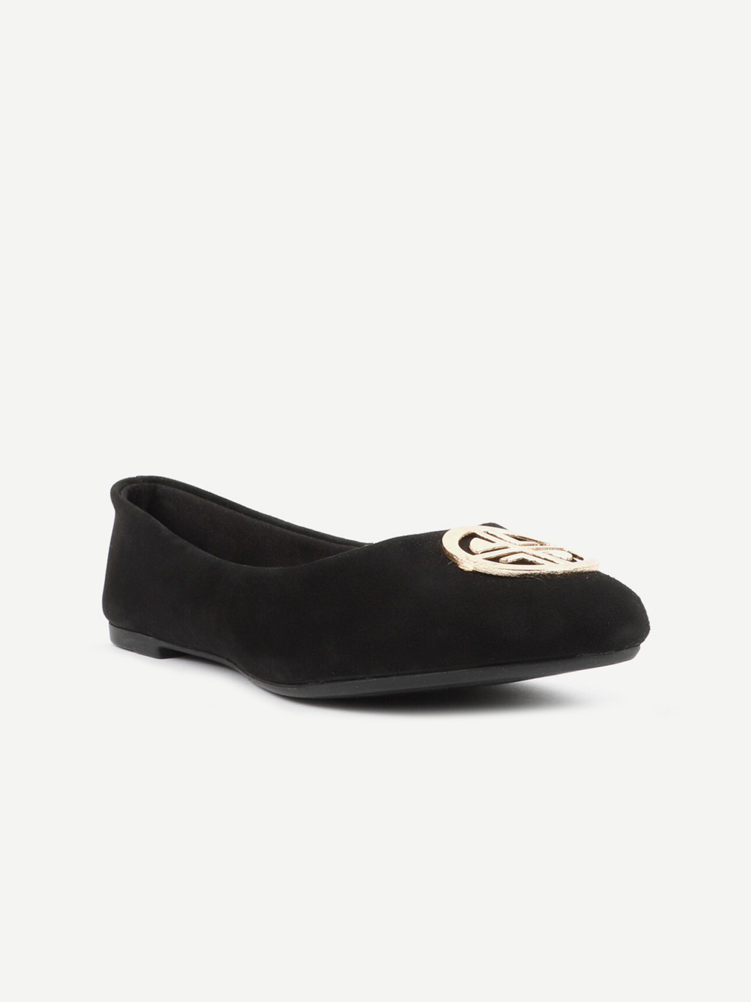 Buy Carlton London Women Black Embellished Buckles Flats Flats for